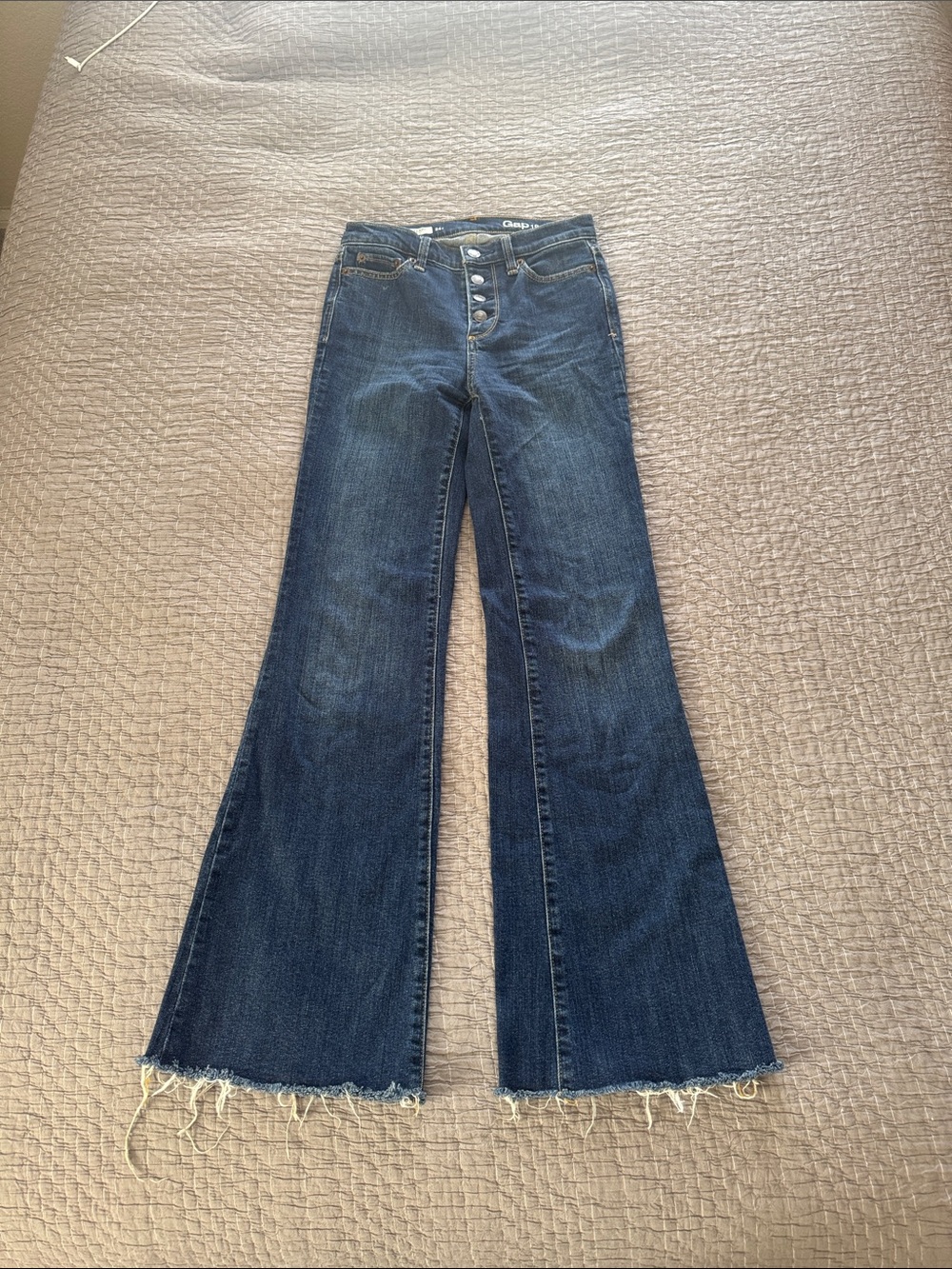 GAP Dark Blue High-Rise Flare Jeans
